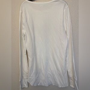 OLD NAVY crew neck white Long Sleeve Thermal waffle Knit Top womans XL